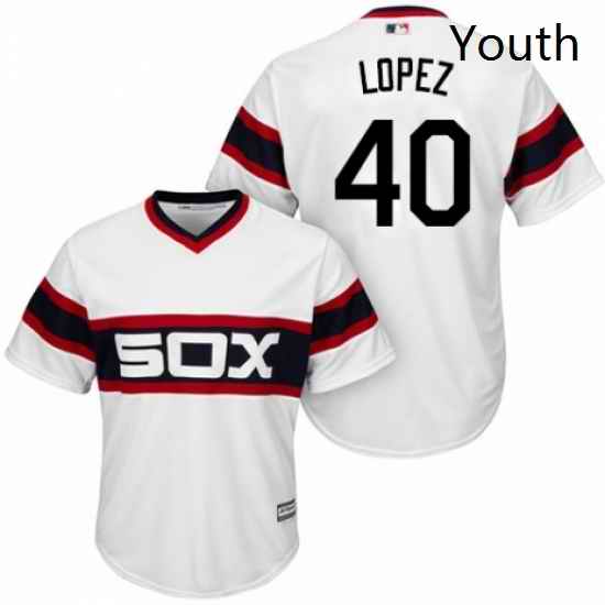 Youth Majestic Chicago White Sox 40 Reynaldo Lopez Replica White 2013 Alternate Home Cool Base MLB Jersey